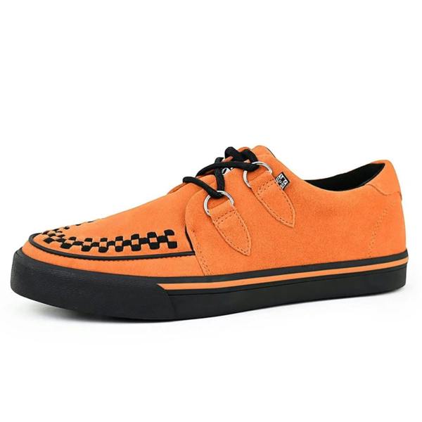 TUK Footwear TUK Pointed Creeper Sneaker Orange Cow Suede Platform Shoes - A9182