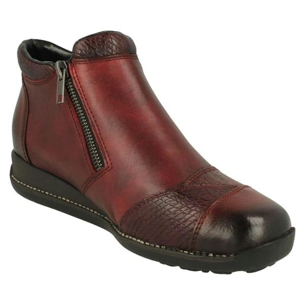 Rieker Ladies Rieker Floral Detailed Wedge Heeled Ankle Boots 44281