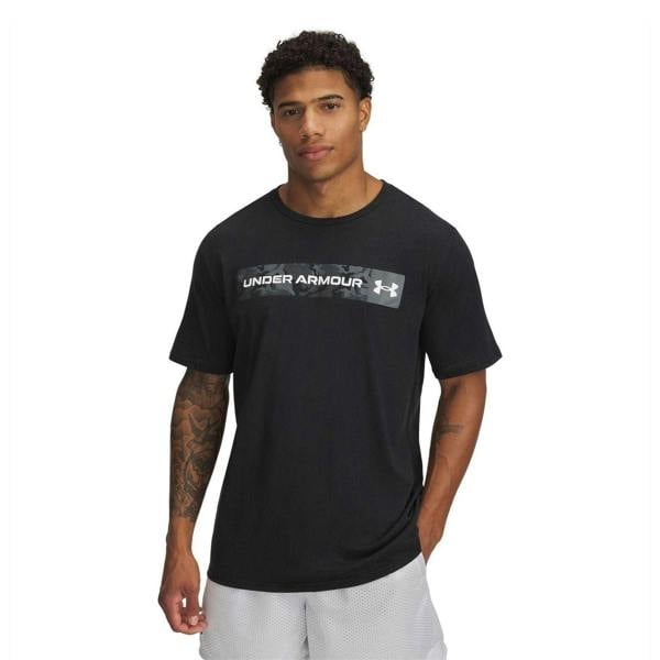 Under Armour Mens Camo Polycotton T-Shirt - Black/Green - 