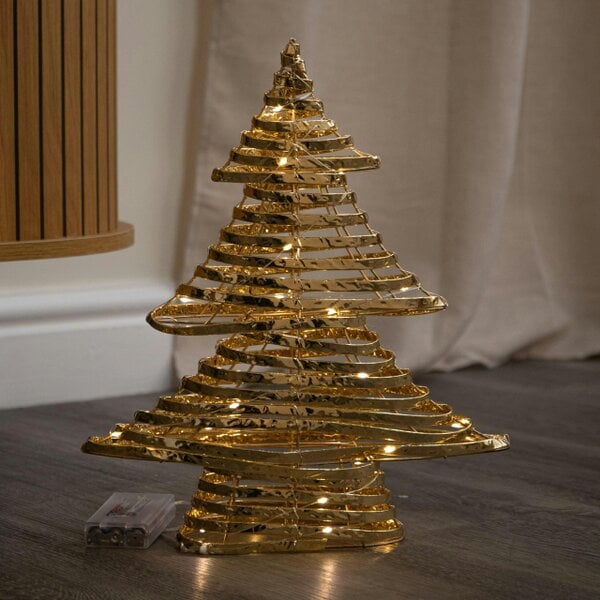 Samuel Alexander 39cm Gold Light Up Christmas Tree with 30 Warm White LEDs