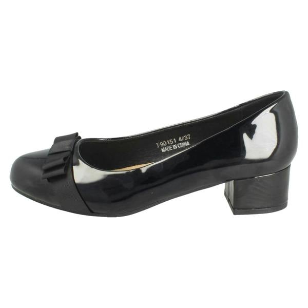 Spot On Ladies Spot On Block Heel Formal Wide Fit Court Shoes  F90151