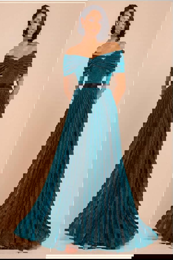 Bardot Pleated Skirt Maxi Dress - Emerald DR3096A