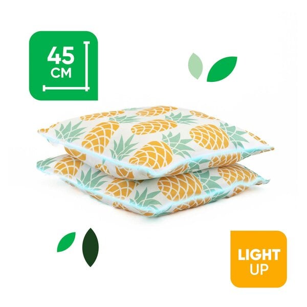 Gardenwize Pack of 2 Light-Up Pineapple Cushion Covers