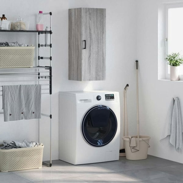 Berkfield Wall Mounted Cabinet Grey Sonoma 34.5x34x90 cm