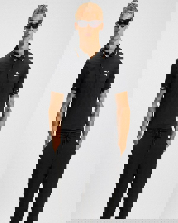 BOSS Green Paul Pro Mens Tipped Polo Shirt - Black 005