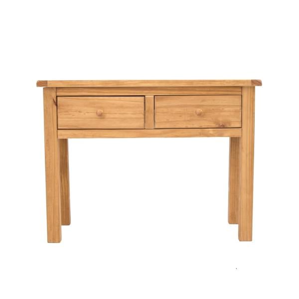Lugo Waxed 2 Drawer Console Table Wood Knob