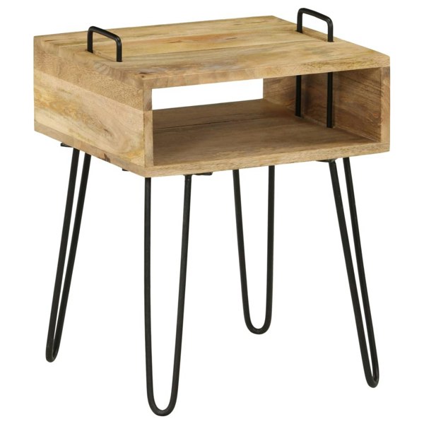 Berkfield Bedside Table Solid Mango Wood 40x34x47 cm