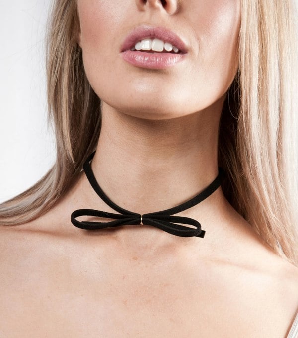 SVNX Faux Suede Choker With Bow Detail