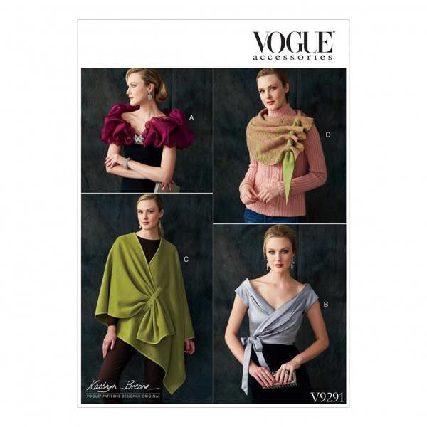 Vogue Sewing Pattern 9291, Scarves, Wraps for Women, XY (SML-MED-LRG) - Easy