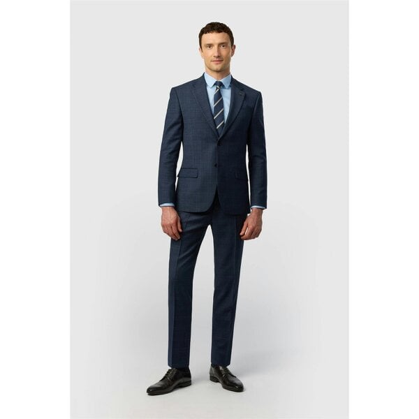 Ted Baker Slim Fit Navy Hopsack Check Jacket