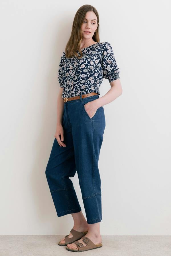 Lily & Me Meadow Printed Top Navy