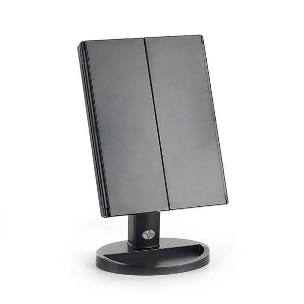 24 LED touch dimmable 3 way make up mirror with tri fold doors closed 