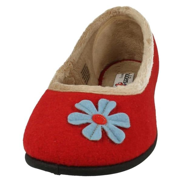 Padders Ladies Padders Wide Fitting Ballerina Slippers Happy