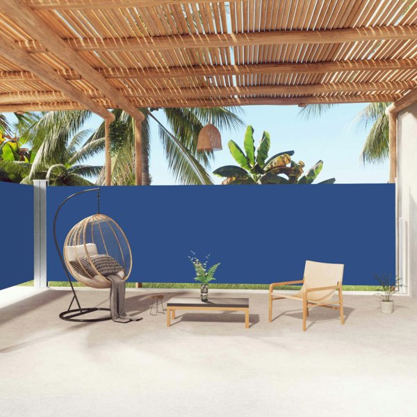 Berkfield Retractable Side Awning Blue 180x1000 cm