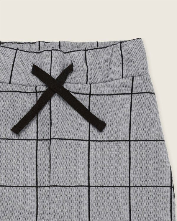 organic cotton Grey Window Pane Check Print Harem Style Joggers - image 2