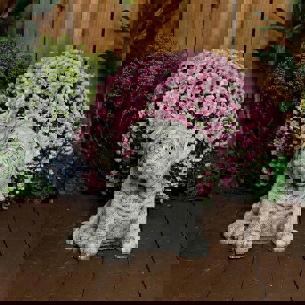 Cute Bulldog Pup Garden Ornament Dog Statue 