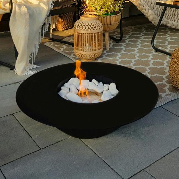 BIOFireplacesGMT Freestanding Bio Fireplace Universe Black Matt Ventless