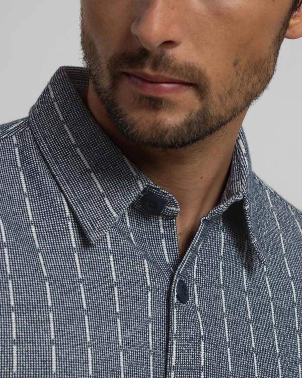 Steel & Jelly Men’s Crewe Stripe Jacquard Long Sleeve Shirt