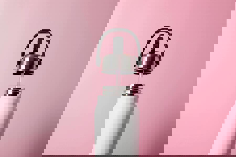 S'well Explorer Moonstone Tumbler,  Insulated White Flask, Flip-Straw Lid 700ml