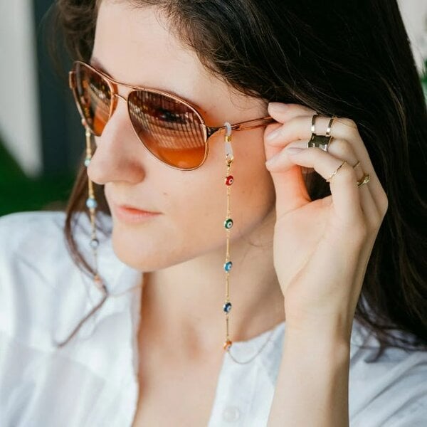 The Colourful Aura Colourful Evil Eyeglass Chain And Reading Glass Detachable Chain Holder