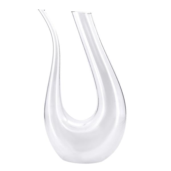Gr8 Home Wine Decanter U-Shape Blown Glass Aerating Red Wine Carafe Pourer Dispenser 1.5L