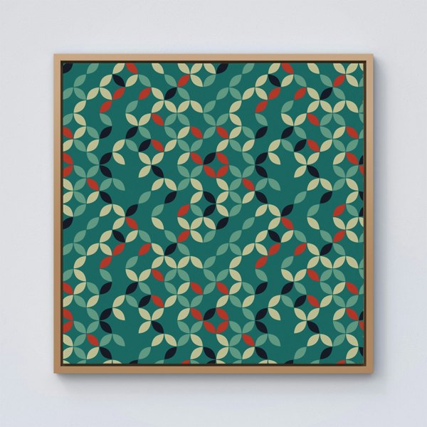 Warren Reed Geometric Pattern Design Framed Canvas