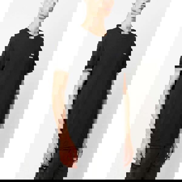 Balmain Small Logo Flock Printed T-Shirt   in  Black