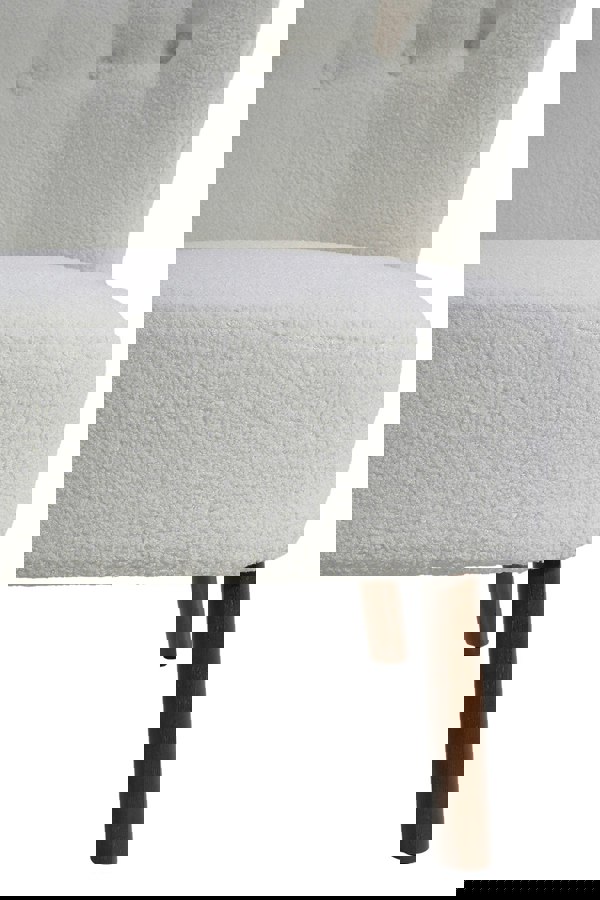 Living and Home 2Pcs Teddy Bear Fur Tufted Accent Chair with Footstool