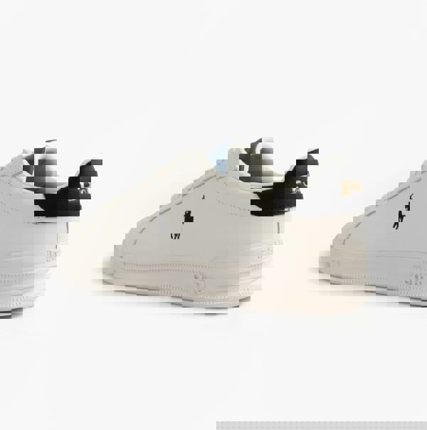 Polo Ralph Lauren Mens Heritage Court II Leather Trainer Off White/Blue