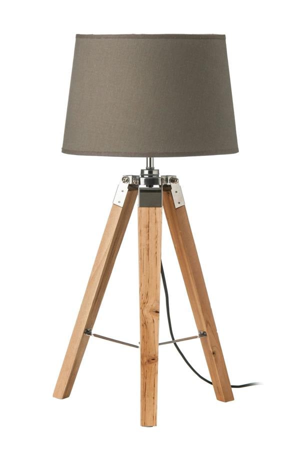 Hadson Tripod Table Lamp with Light Wood Base