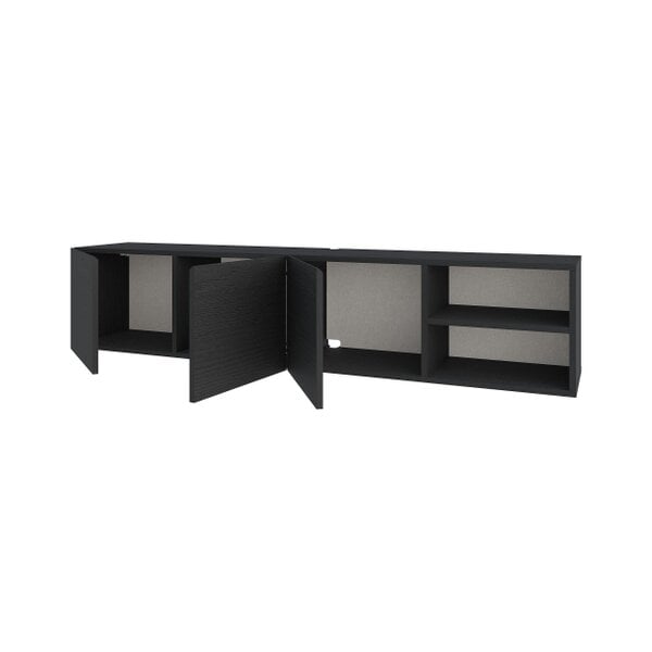 Decortie Conrad 180cm Floating TV Stand, Wall-Mounted Unit with 3 Soft-Close Doors & Open Shelves