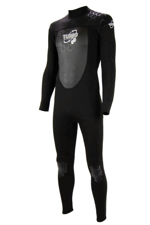 TWF Mens Turbo - Back Zip 2.5mm Fullsuit Wetsuit - Black/Black