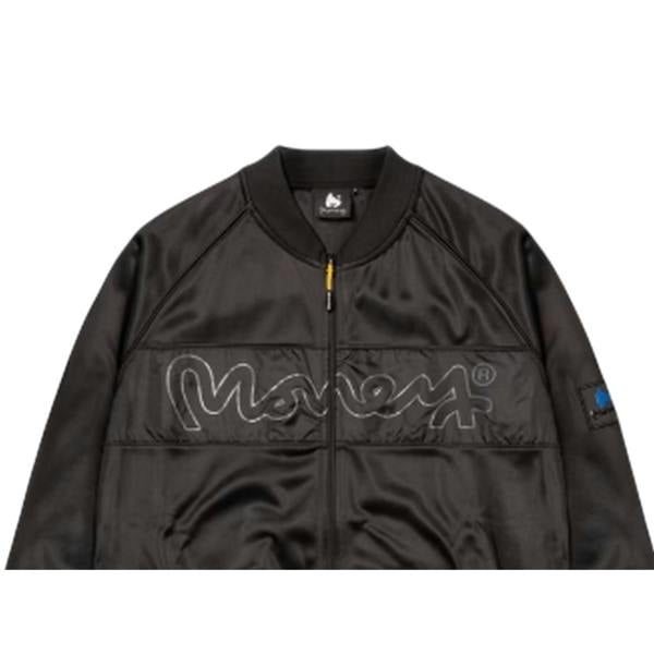 Money Mens Embroidered Logo Satin Bomber Jacket - Black - 