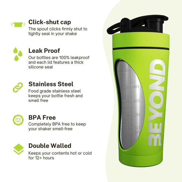 Beyond Shakers 735ml Protein Shaker Bottle - Green