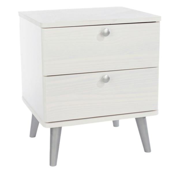 Core Products Set of 2 Augusta Curve Rustic Coastal 2-Drawer Bedside Cabinets