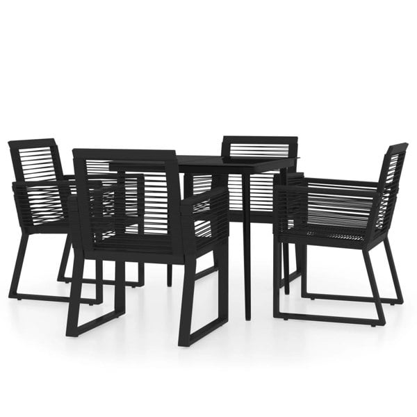 Berkfield 5 Piece Garden Dining Set Black
