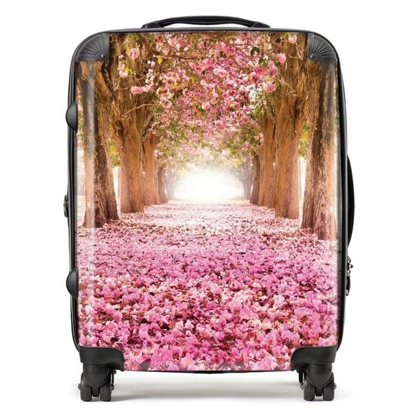 Warren Reed Pink Flower Tree Tunnel Suitcase