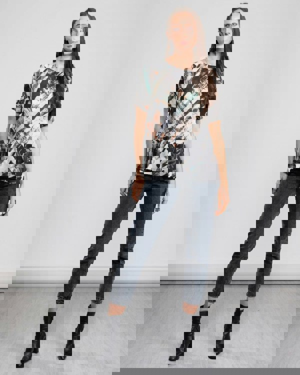 Great Plains Pastel Paint Peplum Womens Top