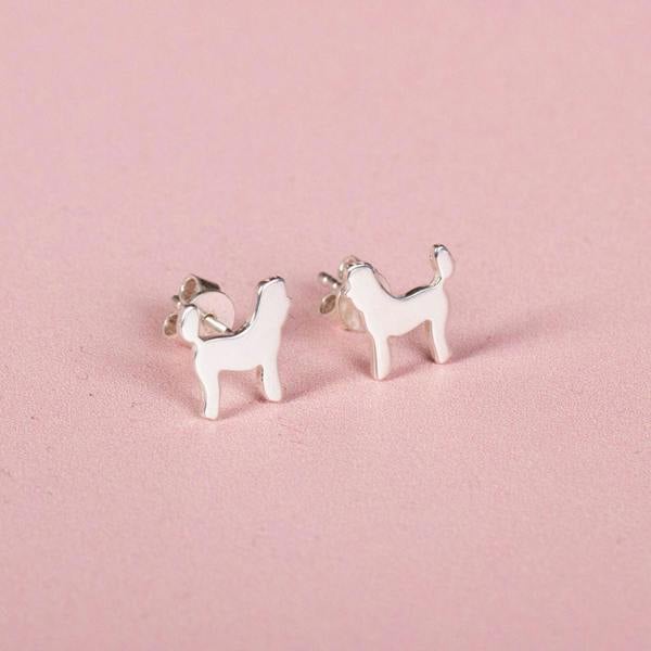 Mylee London Poodle Silver Stud Earrings