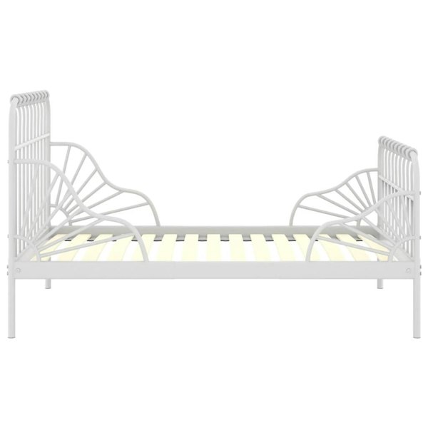 Berkfield Extendable Bed Frame White Metal 80x130/200 cm