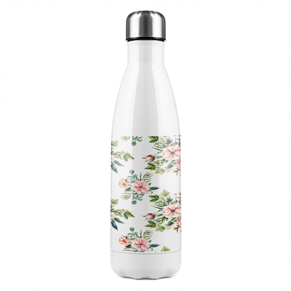Benjamin Tate Design Black & White Floral Stainless Steel Bottle