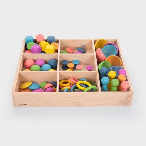 tickit Rainbow Wooden Super Set + Wooden Sorting Tray (7- Way)