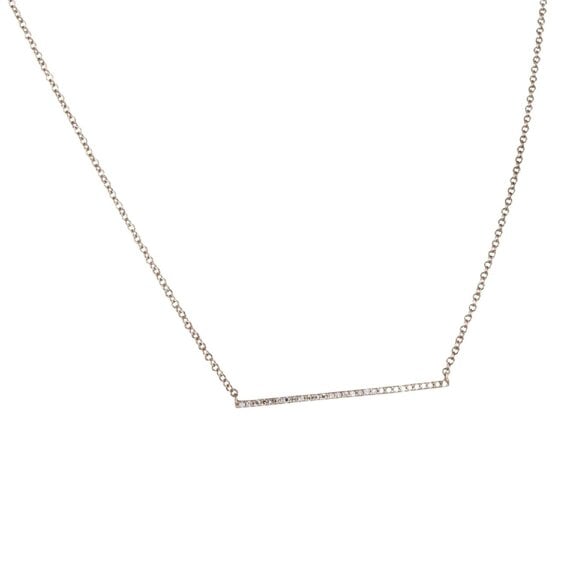 Reeves & Reeves 14K Solid Gold and Diamond Trapeze Necklace