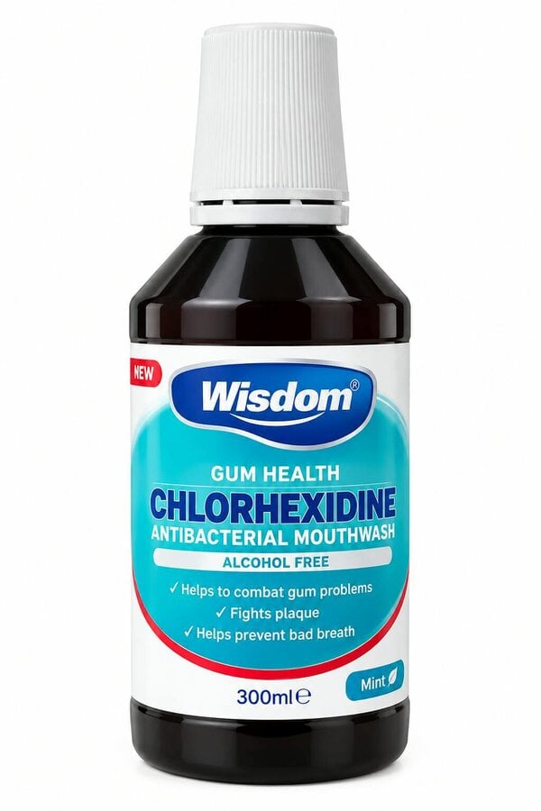 Wisdom Chlorhexidine mouthwash mint 300ml