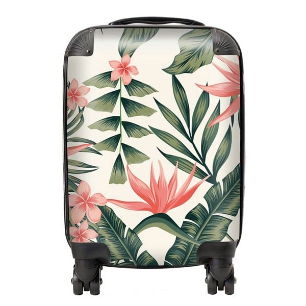 Warren Reed Dark Tropical Green Leaves Suitcase