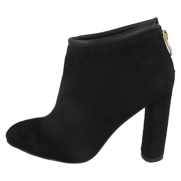 Spot On Ladies Spot On Back Tie Ankle Boots