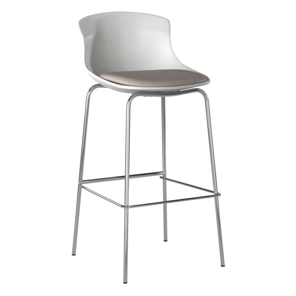 Dorel Home Fusion Counter Stool in Metal Silver - 2 Pieces