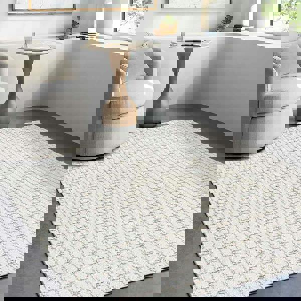 Livabliss Our Pnw Home Cascade-Modern Ivory Taupe Graphic High Pile Rug