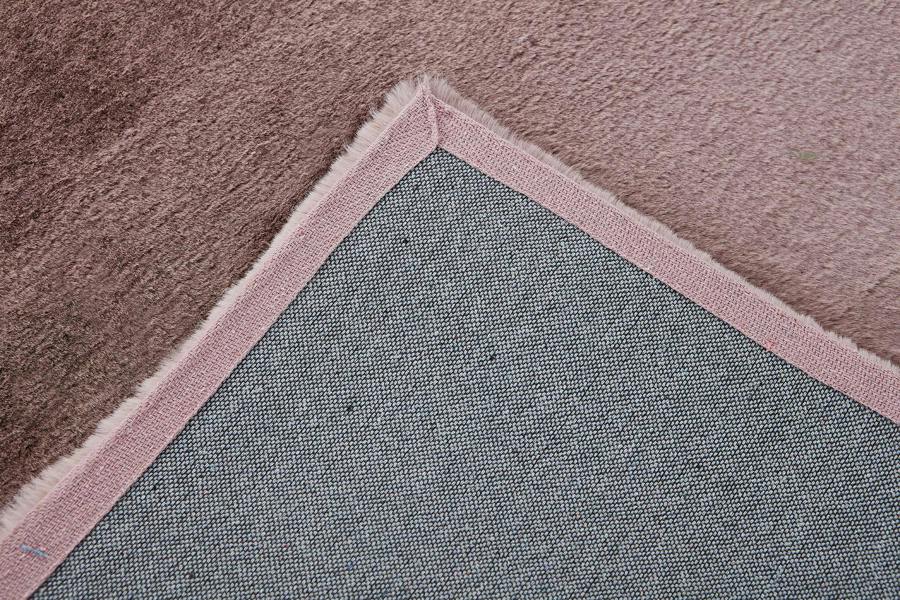 A.Unique Home Luxury Faux Fur Rabbit Rug - 1200GSM - Blush Pink-(100x150cm)