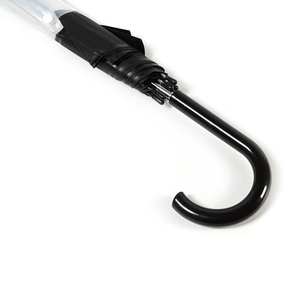 Black Stripe Clear Dome Umbrella Handle